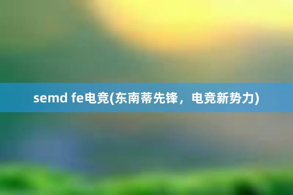 semd fe电竞(东南蒂先锋，电竞新势力)