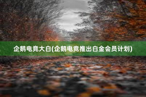 企鹅电竞大白(企鹅电竞推出白金会员计划)