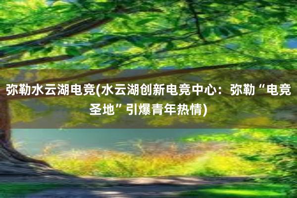 弥勒水云湖电竞(水云湖创新电竞中心：弥勒“电竞圣地”引爆青年热情)