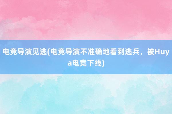 电竞导演见逃(电竞导演不准确地看到逃兵，被Huya电竞下线)