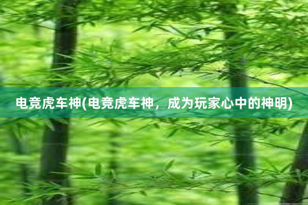 电竞虎车神(电竞虎车神，成为玩家心中的神明)