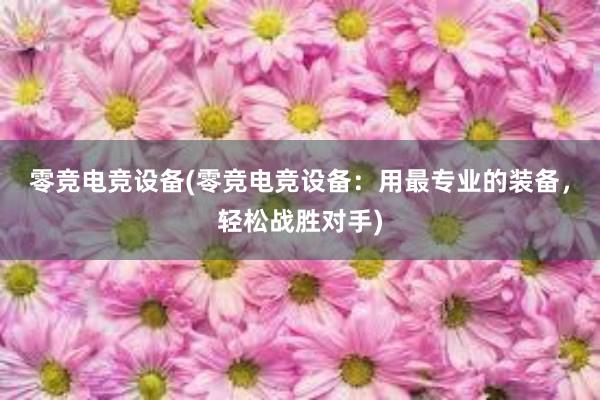 零竞电竞设备(零竞电竞设备：用最专业的装备，轻松战胜对手)