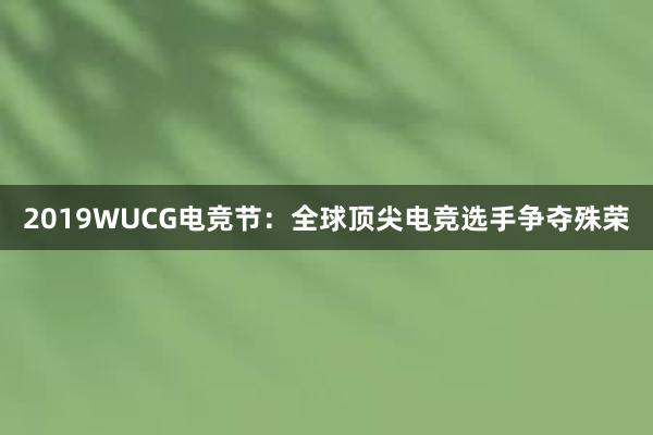 2019WUCG电竞节：全球顶尖电竞选手争夺殊荣