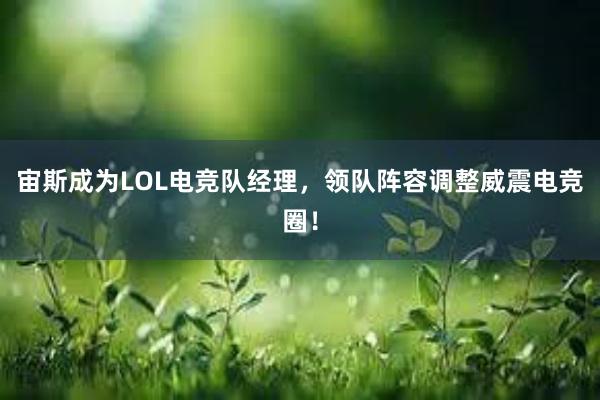 宙斯成为LOL电竞队经理，领队阵容调整威震电竞圈！