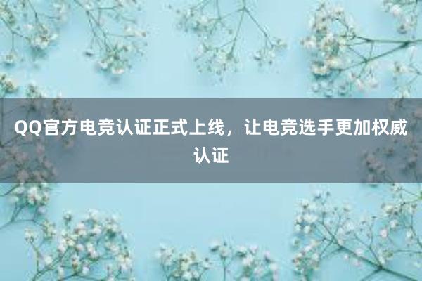 QQ官方电竞认证正式上线，让电竞选手更加权威认证