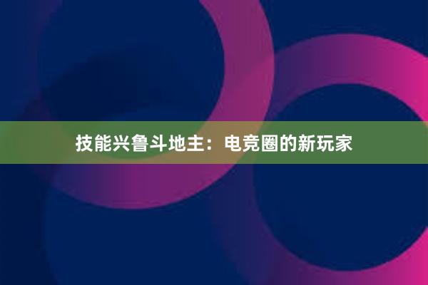 技能兴鲁斗地主：电竞圈的新玩家