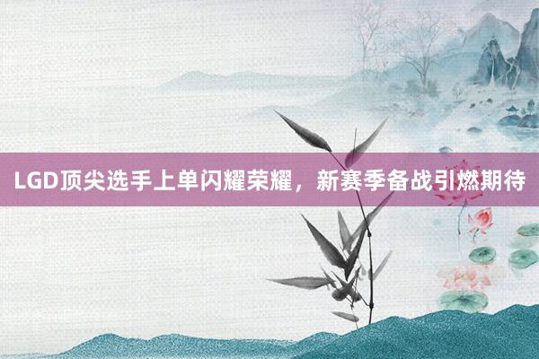 LGD顶尖选手上单闪耀荣耀，新赛季备战引燃期待