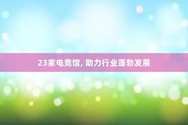 23家电竞馆， 助力行业蓬勃发展