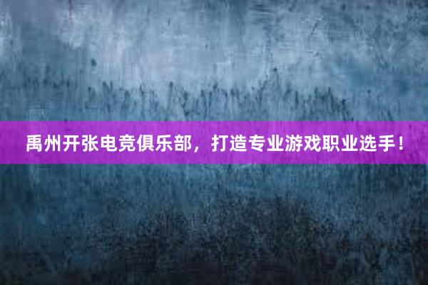 禹州开张电竞俱乐部，打造专业游戏职业选手！