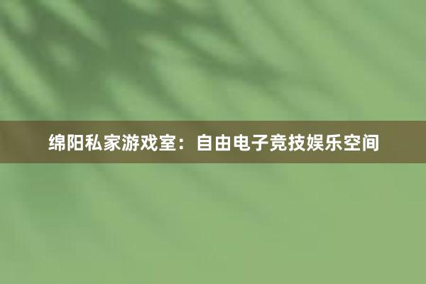 绵阳私家游戏室：自由电子竞技娱乐空间