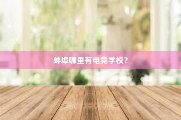 蚌埠哪里有电竞学校？